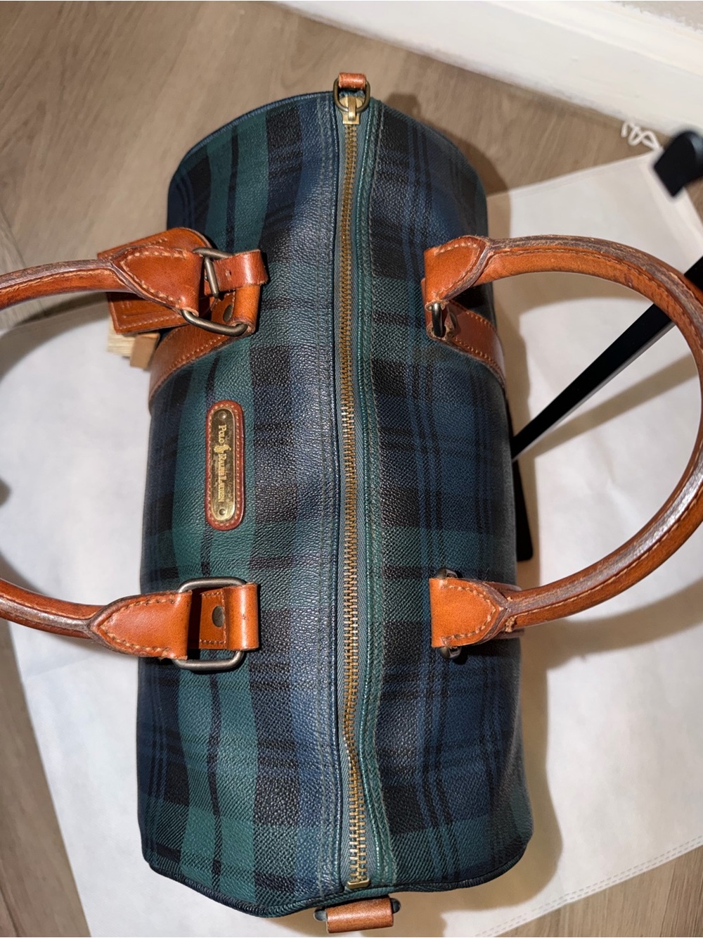 Vintage Polo Ralph Lauren Blackwatch Plaid Boston Bag - Picture 13 of 16